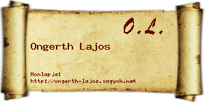 Ongerth Lajos névjegykártya